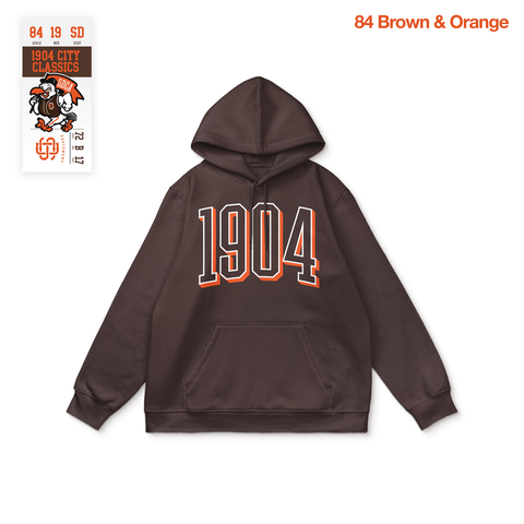 1904 "84" Brown Hoodie Pullover